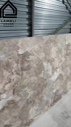 Гибкий мрамор SPC LameliDecor антивандальная фактурная полуматовая сталь и платина SPCM003 3 мм