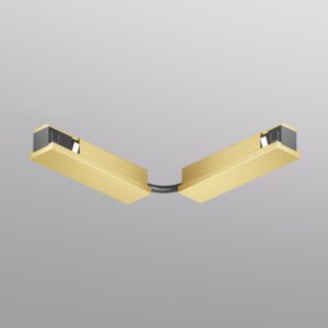 TR5724-SB Электрический коннектор для трека SHINE BASE 90° стена-потолок с поворотом трека под произвольным углом, сатинированная латунь, алюминий